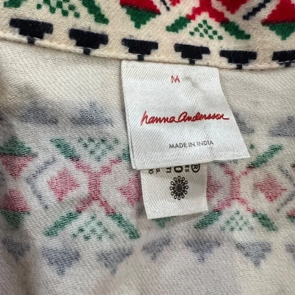 Hanna Andersson Dear Deer Holiday Flannel Scandinavian Night Shirt Nightgown M - Picture 6 of 12